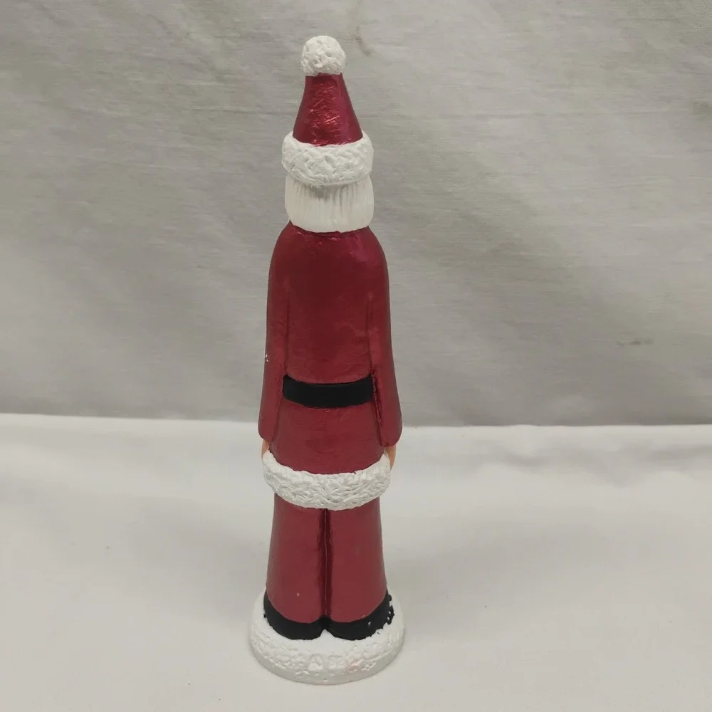 Vintage Folk Art RED Rustic Santa 6.5